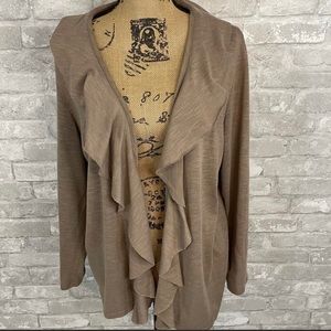 Apparenza Ruffle Open Cardigan